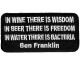 Ben Franklin Wine Wisdom Beer Freedom Water Bacteria patch