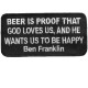 Ben Franklin Beer is Proof God Loves us