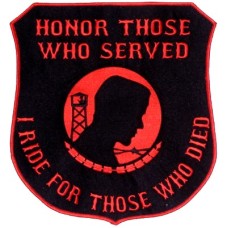 Honor Those-I Ride for Those Who Died Red on Blk Lg patch