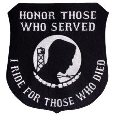 Honor Those-I Ride for Those Who Died Wht on Blk Lg patch