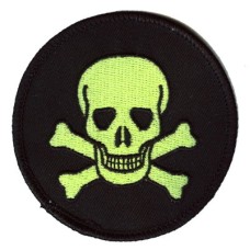 Skull patch green on blk