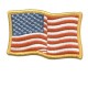 US Flag Gold Waving Patch