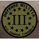 Defense Milita  12 inch round Back Patch