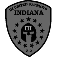 Indiana State III% Patch 3inch by 4inch-GRAY