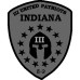 Indiana State III% Patch 3inch by 4inch-GRAY