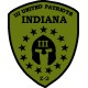 Indiana State III% Patch 3inch by 4inch-OD Green