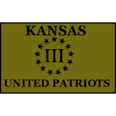 Kansas III% United Patriots 3.25 x 2 inch
